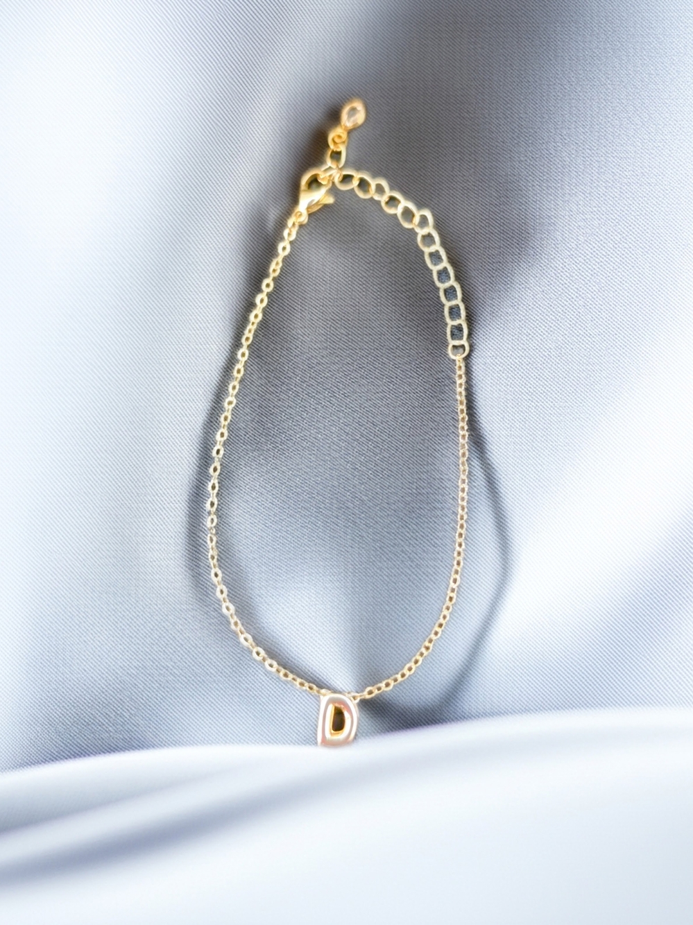 Gold Initial 'D' Pendant Bracelet - Elegant Women’s Jewelry